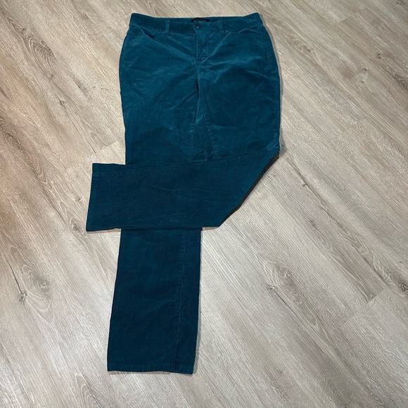Talbots Teal Corduroy Trousers Size 8P - Picture 1 of 5